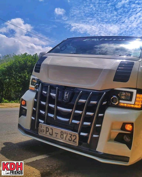2022 Body Kits (FRONT BUMPER+ LOWER FRONT BUMPER+FRONT GRILLE+FOG LIGHT)#7602【Hiace2014-18】【Wide】【ABS】