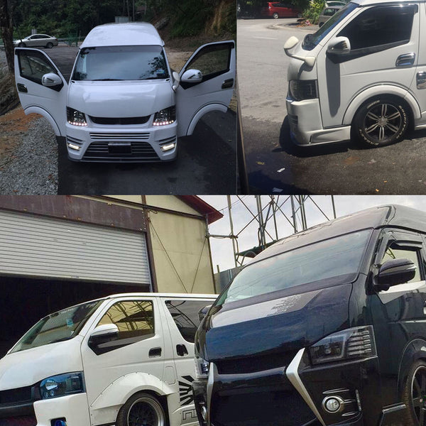 Hiace200 series Carbon Window Tirm (Black)（#7714CF）
