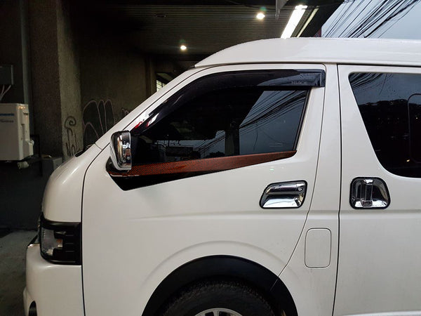 Hiace 200series Carbon Window Tirm (Red) #7714-CFR
