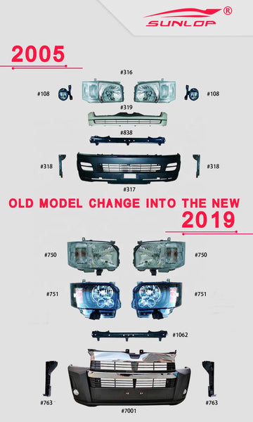 Hiace 200series Front Modify Set 7901 (Wide Body)