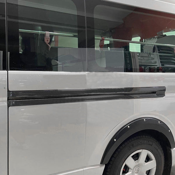 Carbon Sliding Door Rail Decoration#7356CF【Hiace2005-18】【Both】【Carbon】