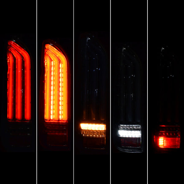 Hiace 200series Flowing LED Taillamp 4001 (Red/Black/Silver)